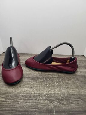 Tieks Burgundy Leather Ballet Flats Full‑Grain Leather Women’s Size 7
